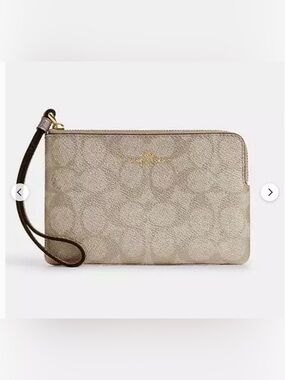 Coach Metallic Signature Wristlet in Champagne Gold